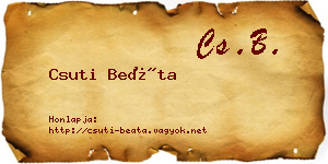 Csuti Beáta névjegykártya