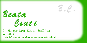 beata csuti business card